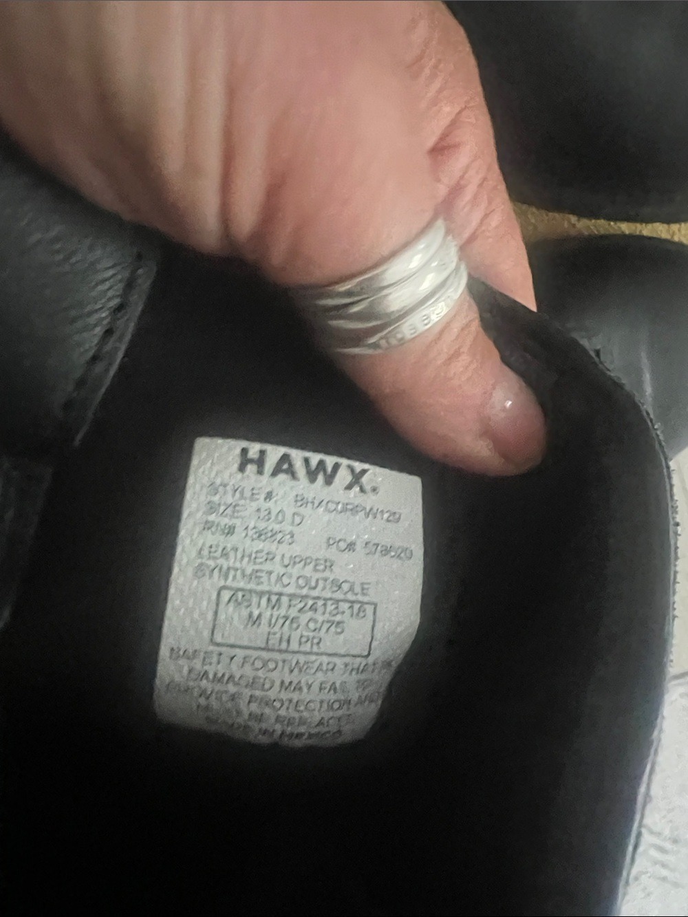 HAWX Men's Black Leather Work Boot - Durable Comfort - Picture 7 of 8